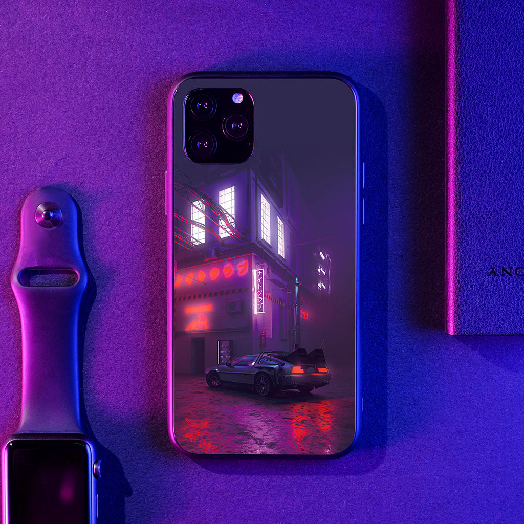 デロリアン 光るiphoneケース おしゃれ 黒 軽量 スマホケース 薄い 耐衝撃 アイフォンケース 全機種対応[2]