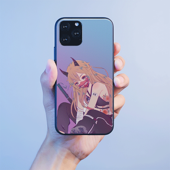 悪魔の女の子 光るiphoneケース おしゃれ 黒 軽量 スマホケース 薄い 耐衝撃 アイフォンケース 全機種対応[3]