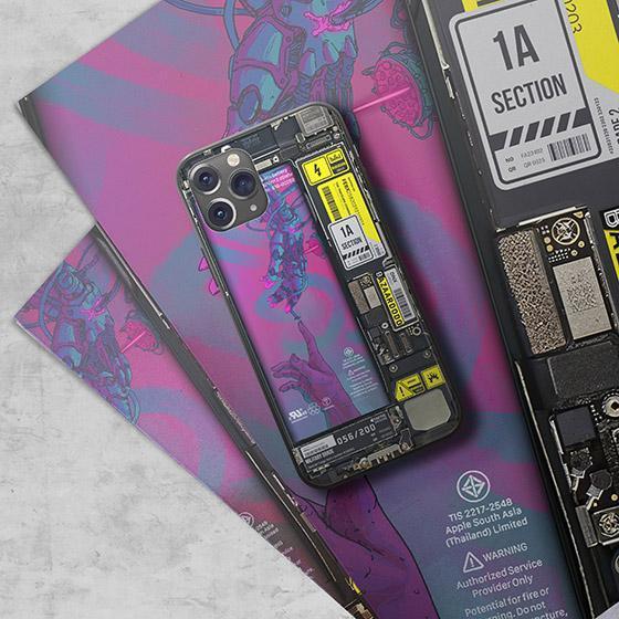 タッチインダストリアル 光るiphoneケース おしゃれ 黒 軽量 スマホケース 薄い 耐衝撃 アイフォンケース 全機種対応[2]