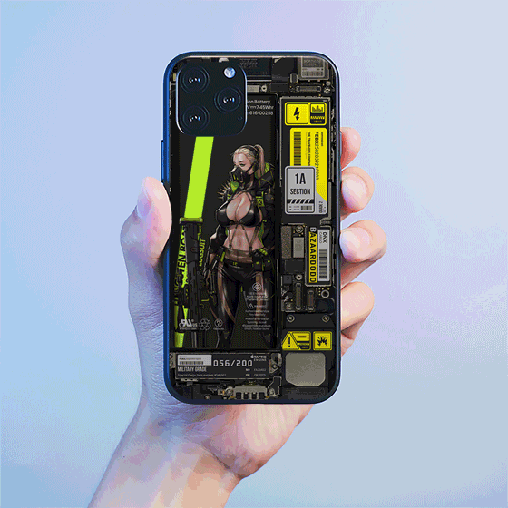 ボア工業 光るiphoneケース おしゃれ 黒 軽量 スマホケース 薄い 耐衝撃 アイフォンケース 全機種対応[3]